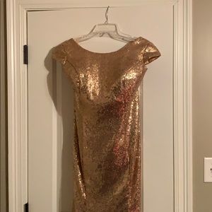 Gold sequin bridesmaid dress